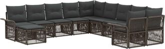 vidaXL Conjunto De Sof&aacute;s De Jard&iacute;n 11 Uds. Gris Y Gris Oscuro Vidaxl