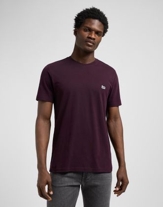 Lee T-Shirt LEE PATCH LOGO TEE, Herren, Gr. XXL, deep wine, Single Jersey, Obermaterial: 100% Baumwolle, normal, Rundhals, Shirts T-Shirt