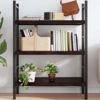 vidaXL Vidaxl - Estante Pared Madera Roble Tratada Marr&oacute;n Oscuro 100x60x(2-6)cm