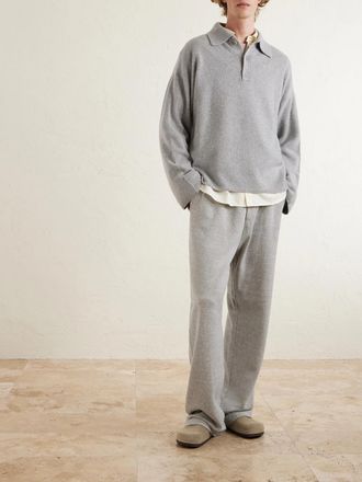 The Elder Statesman Dume Rugby Cashmere Polo Sweater