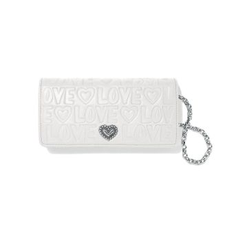 Brighton Womens Deeply In Love Rockmore Wallet In Optic White
