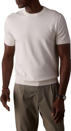 The Normal Brand Taylor Short Sleeve Crewneck Sweater in White at Nordstrom, Size Xx-Large
