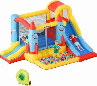 OEM Castillo Hinchable Para Ni&ntilde;os +3 A&ntilde;os Con 2 Toboganes Piscina Y Zona De Salto 330x265x185 Cm Multicolor