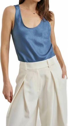 Favorite Daughter The Clean Cut Tank In River Blue