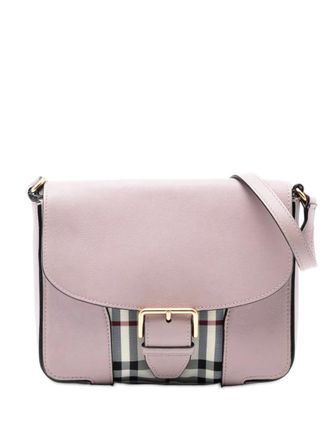 Burberry 2017-2025 Small Haymarket Check Trimmed Leather Dickens crossbody bag - Pink