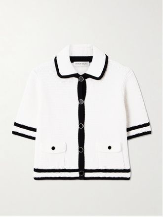 Nina Ricci Cardigan In Misto Cotone Punto Waffle - Ecru