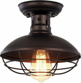Hoopzi Hoopzi - Industrial Ceiling Lamp Ceiling Light Retro Black Metal Ceiling Light Shade Pendant Chandelier for Living Room Bedroom Cafe Bar Restore