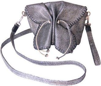 Carlos Falchi Mini Butterfly Tog Grain Leather Bag in Roman Chrome at Nordstrom
