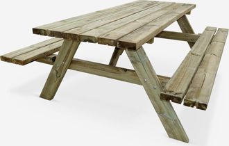 Sweeek Mesa De Picnic Con 2 Bancos Para 6 Personas