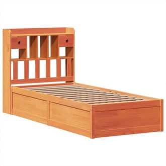 vidaXL Vidaxl - Estructura De Cama Sin Colch&oacute;n Madera Maciza Marr&oacute;n 75x190 Cm