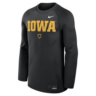 Nike Iowa Dugout Game Time Nike Mens Dri-FIT College Long-Sleeve T-Shirt in Black | 013D00AIA-NHU