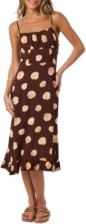 O'Neill Jorgie Camila Shell Midi Dress in Chocolate at Nordstrom, Size Xx-Large