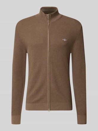GANT Regular Fit Strickjacke aus reiner Baumwolle in Hazel, Gr&ouml;&szlig;e XXXL