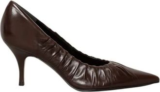 Guglielmo Rotta Decollet&egrave; arricciato - Dames - Pumps - Bruin - 36 EU - Leer - Schoenen