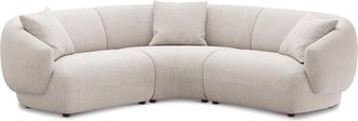 Castlery Auburn Sectional Sofa Customized, Light Grey, Spill Resistant, Modular, Performance Linen Weave, Castlery