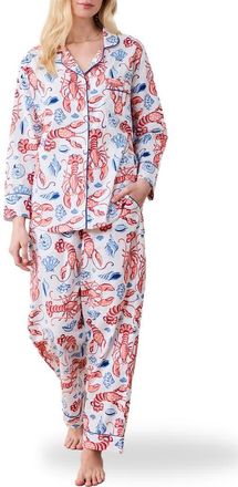 Printfresh Cotton Poplin Pajamas in Cloud at Nordstrom, Size Medium