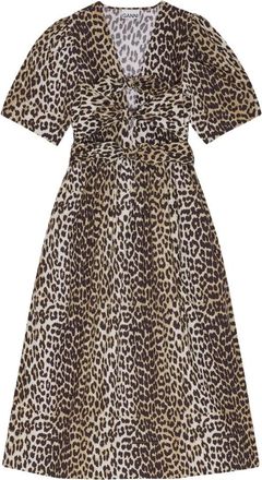 Ganni Midi Katoenen Jurk - Dames - Casual kleedjes - Veelkleurig - S - Katoen - Kleedjes