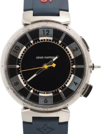 Louis Vuitton Pre-owned Tambour Quartz Horloge - unisex - Vintage Horloges - Zwart - ONE Size - Vintage