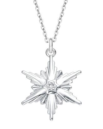 Rachel Glauber Plated Cz Star Necklace