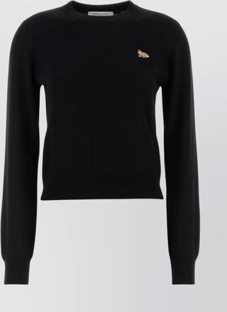 Maison Kitsun&eacute; wool ribbed crew neck sweater