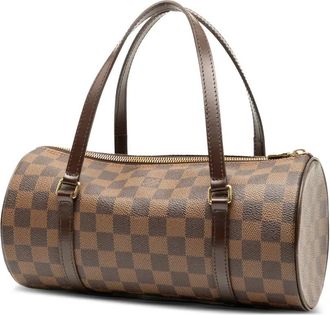 Louis Vuitton Borsa a mano Papillon 26 in tela Damier Ebène 2007 - Marrone