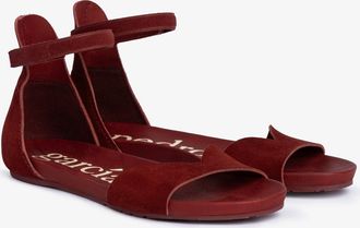 Pedro Garcia Red suede anatomical flat sandal | Jedda | Fall-winter 26 |