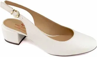 Marc Joseph New York Broad St Slingback Leather Pump in White Snake at Nordstrom, Size 7.5