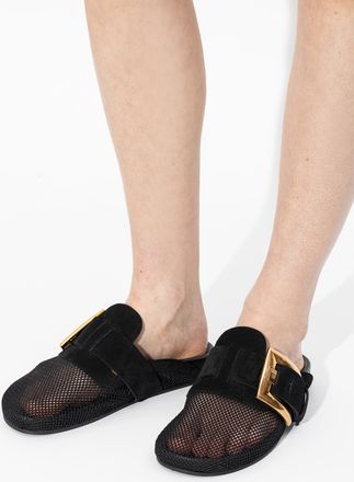 Balmain Anthem Slides, Womens, Black
