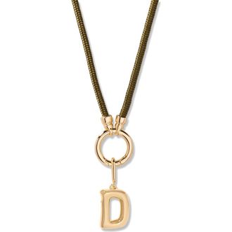 Brook & York Kai Initial Charm Necklace in Gold/Olive D at Nordstrom