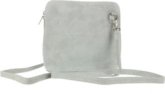 Girly HandBags Womens Genuine Suede Cross Body Shoulder Bag - Light Grey
