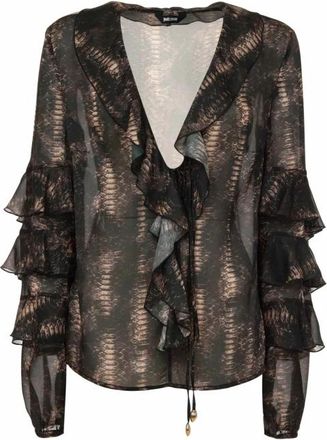 Roberto Cavalli Overhemden - Dames - Blouses - Bruin - XS - Overhemden