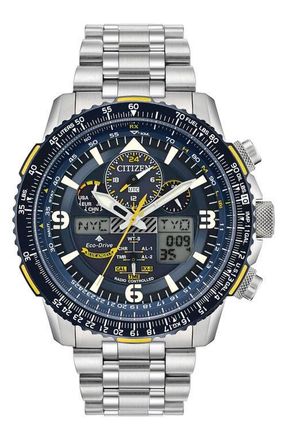 Citizen Promaster Air Skyhawk A-T Chronograph Bracelet Watch, 46mm in Silver-Tone at Nordstrom