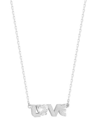 Sphera Milano Silver Cz Love Necklace
