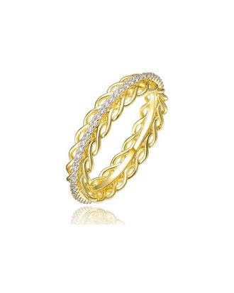 Genevive 14K Plated Cz Eternity Ring