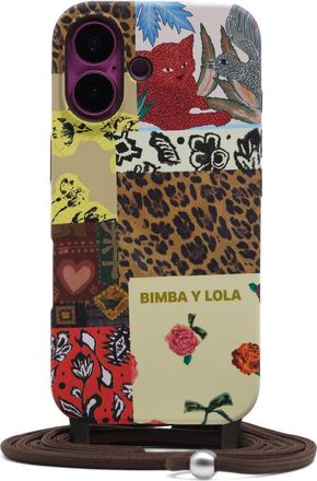 Bimba & Lola iPhone 16 hoesje met patchwork - Beige