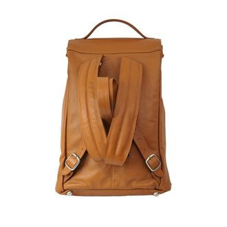 Piel Leather 3123 Mens Leather Vertical Backpack, Saddle