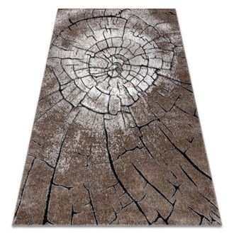 RugsX Rugsx - Alfombra Moderna Cozy 8875 Wood, Tronco De Arbol - Structural Dos Niveles De Vell&oacute;n Marr&oacute;n Brown 80x150 Cm