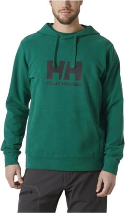 Helly Hansen Groene Logo Hoodie Klassieke Stijl - Heren - Hoodies - Groen - 2XL - Katoen - Hoodies & sweatvesten