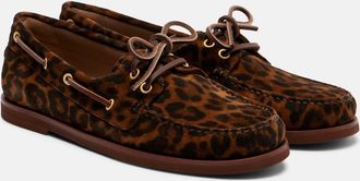 Gianvito Rossi Vandee leopard-print suede boat shoes