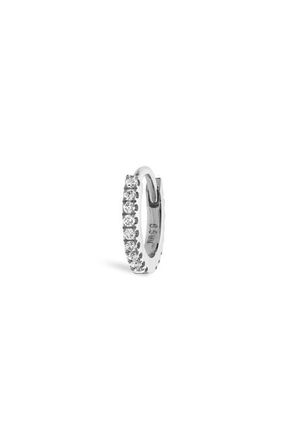 Maria Tash Diamond Eternity Single Hoop Earring in 18K White Gold/Diamond at Nordstrom, Size 6.5 Mm