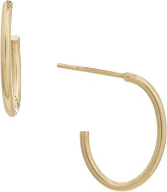 Italian Gold, Inc 10K 1.5Mm Oval Half Hoop Earrings