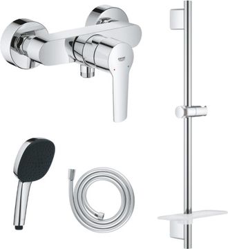 GROHE Conjunto Mezclador De Ducha Mec&aacute;nico Grohe Start + Teleducha Vitalio Comfort 110 + Barra Vitalio Smartactive Quickflix + Flexible
