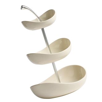 OEM Plato De Cer&aacute;mica Espacioso De 3 Niveles Para Aperitivos, - Blanco
