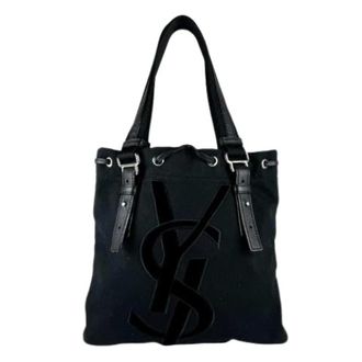 Saint Laurent Pre-owned Vintage Canvas Tote Bag - Pre-owned - Mujer - Negro - ONE SIZE