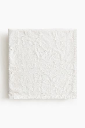 H&M Tischdecke mit Broderie Anglaise - White