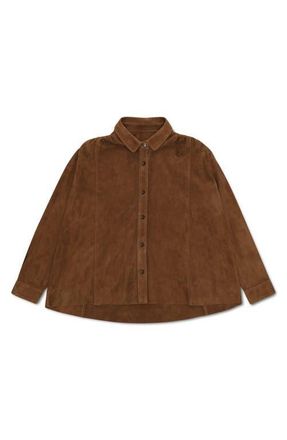 Fortela Texan Suede Shirt in Brown at Nordstrom, Size 40 Eu
