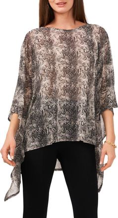 Chaus Overlay Mesh Cape in Silver/charcoal at Nordstrom