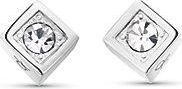 Calvin Klein Pendientes De Bot&oacute;n De Cristal Con Forma De Cubo Esculpido