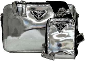 Prada Pre-owned Cross Body Bags, female, Gray, Size: ONE SIZE Pre-owned Cross Body Bag