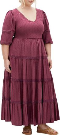 City Chic Brooklynn Tiered Maxi Dress in Purple at Nordstrom, Size Xxl